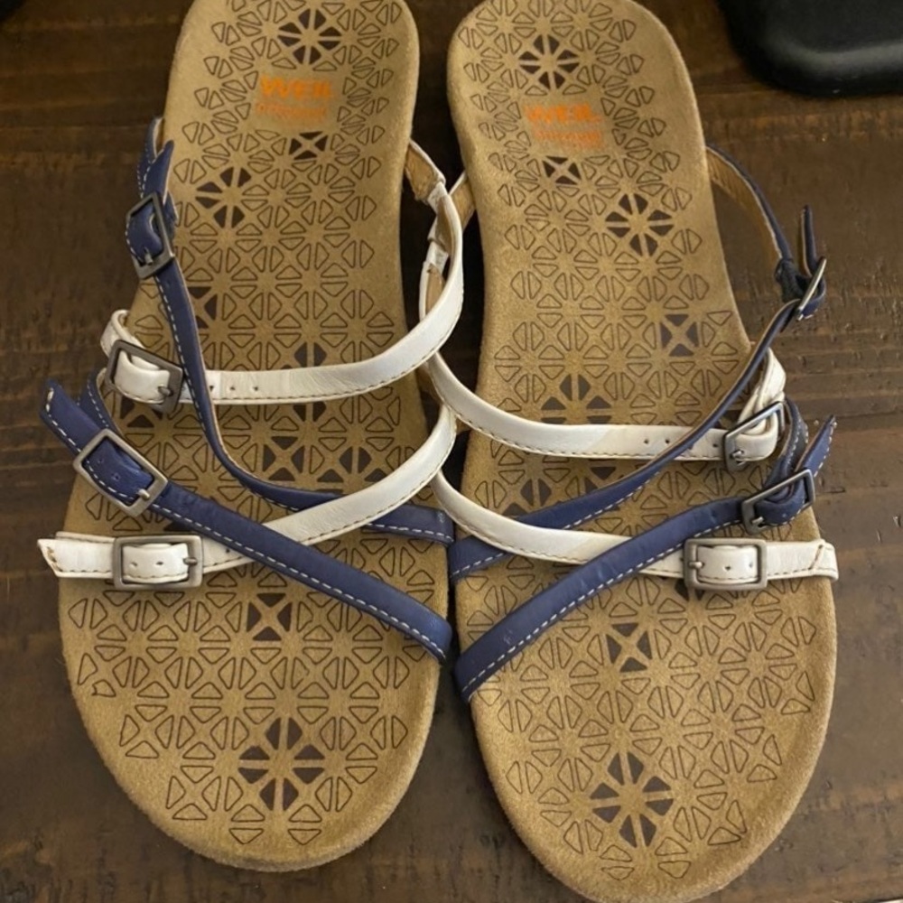 Orthaheel Women's Sandals in Navy and White